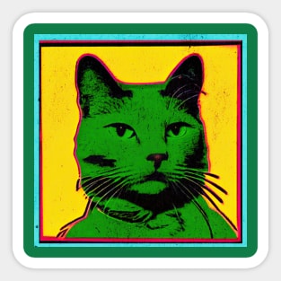 Pop Art Style Cat Sticker